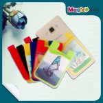 #4004-1 - (2-in-1) Silicone Phone Wallet & Removable Microfiber Cleaner, MC-W006